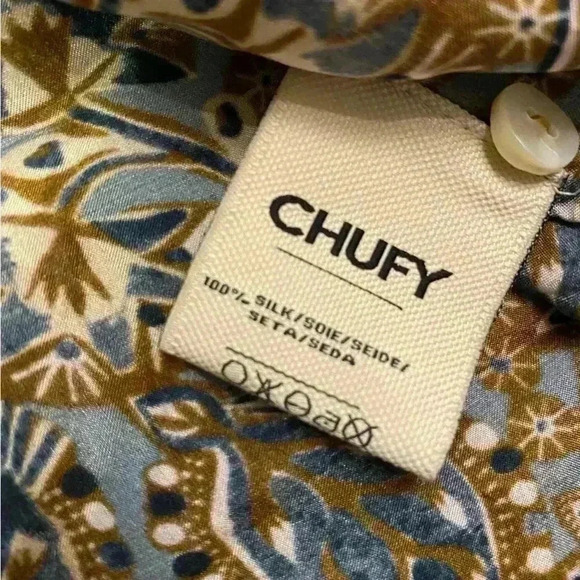 CHUFY KISSA SILK BLOUSE in Swia Brown Size Small - Picture 13 of 14